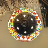 ''Rode Zon'' Handgemaakte Mozaïek Tafellamp