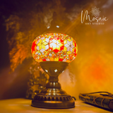 ''Warme Herfst'' Handgemaakte Mozaïek Tafellamp