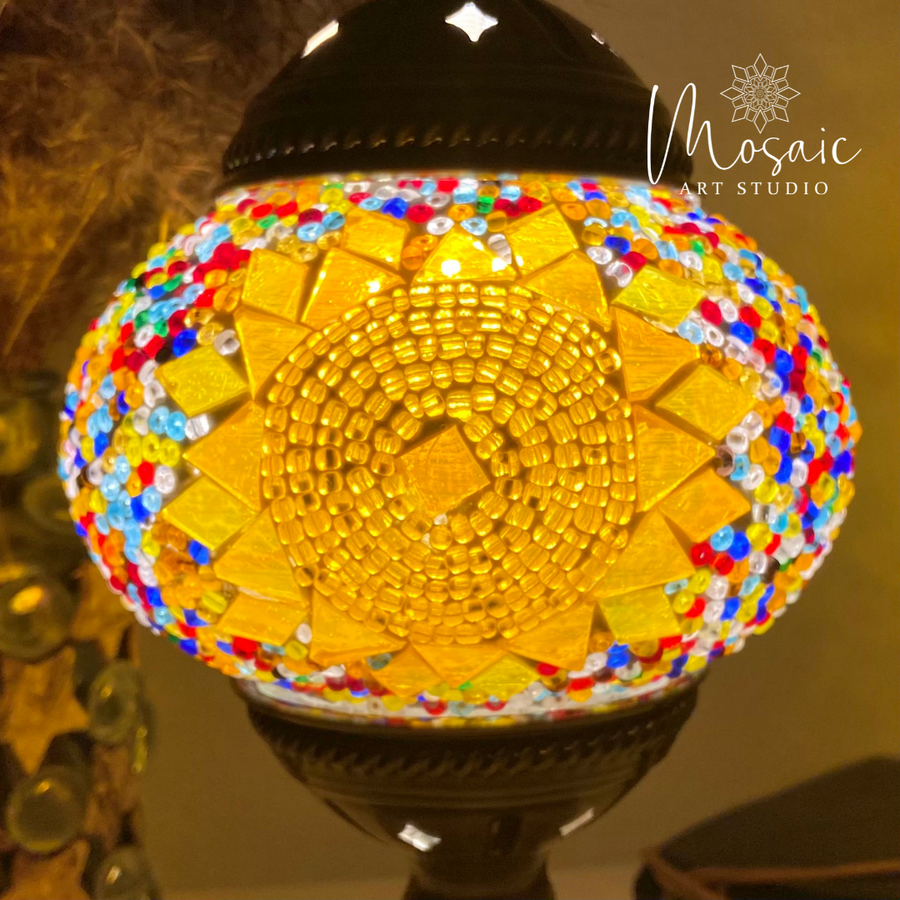 "Zonnebloem" Handgemaakte Mozaïek Tafellamp