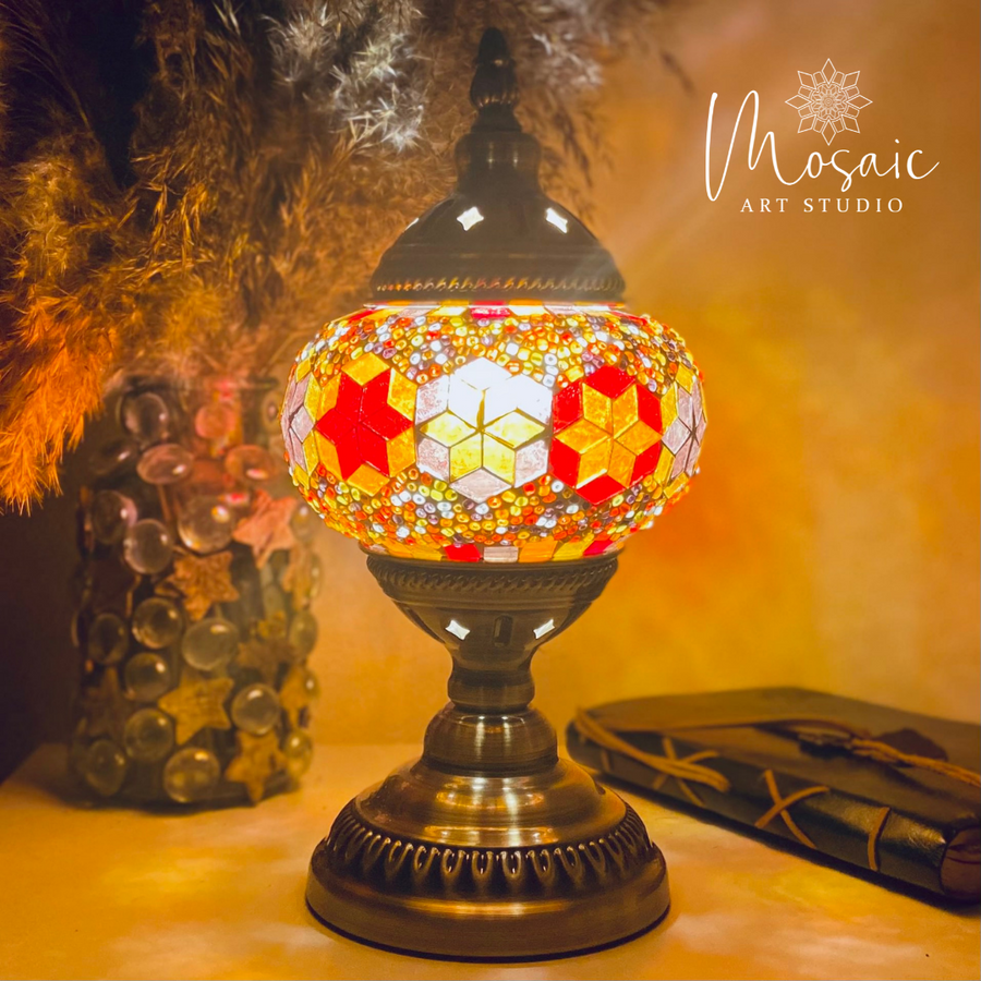 ''Warme Herfst'' Handgemaakte Mozaïek Tafellamp