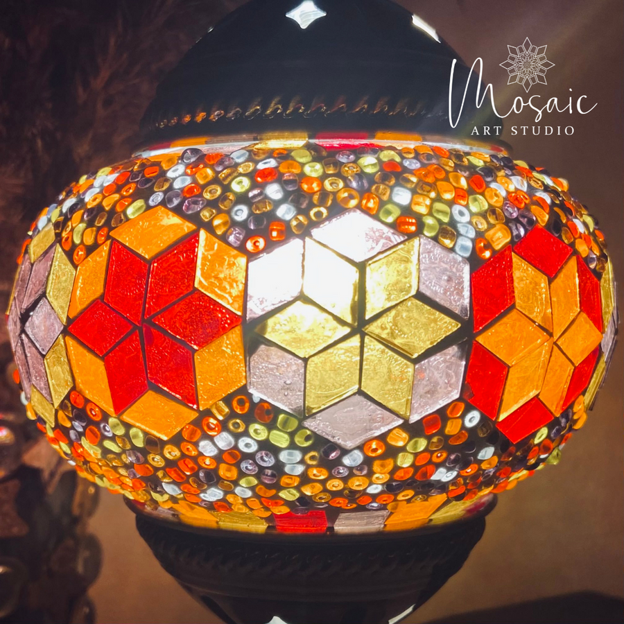 ''Warme Herfst'' Handgemaakte Mozaïek Tafellamp